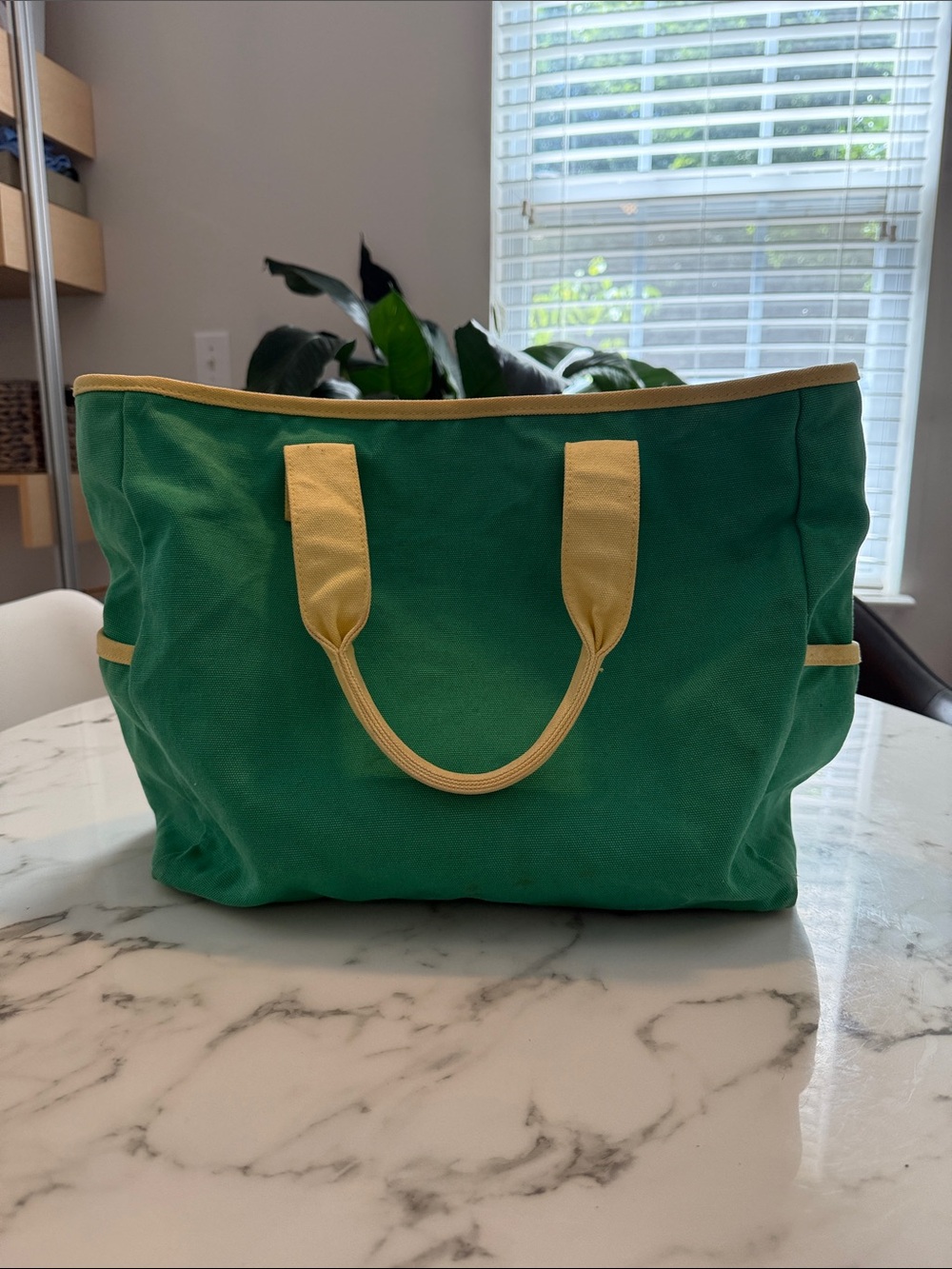 Vintage GAP Green Canvas Tote with Yellow Trim